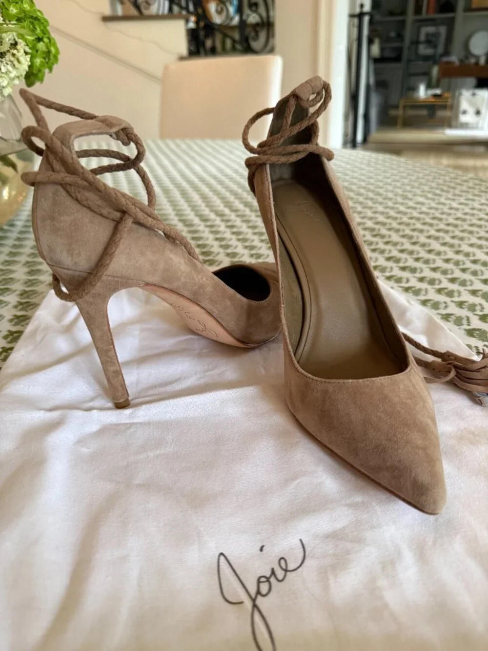 Joie Angelynn Lace Up Pumps | Brown Suede | Womens Size 39